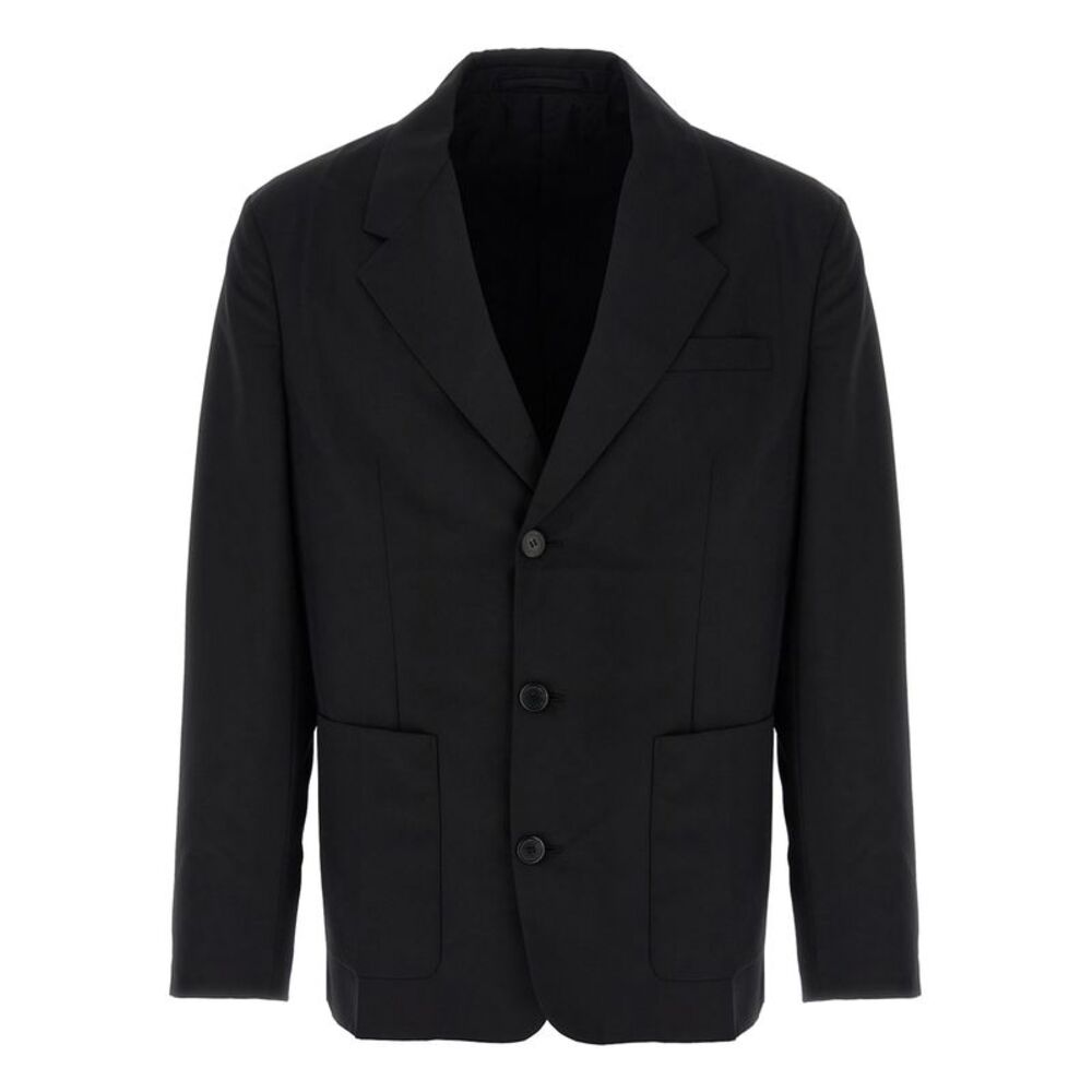 Prada Black Virgin Wool Men's Blazer